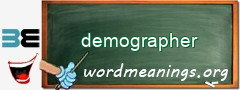 WordMeaning blackboard for demographer